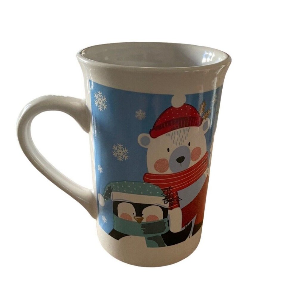Royal Norfolk Holiday Penguine Bear Santa Snowman Cofee/Tea Cup Mug 12 oz.
